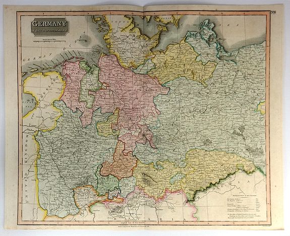 THOMSON, J., Germany, North of the Mayne., antique map, old maps
