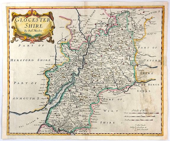 MORDEN, R., Glocestershire By Robert Morden., antique map, old maps