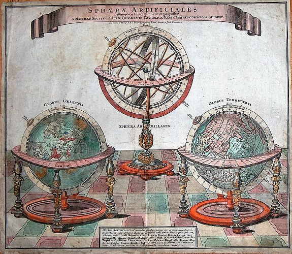 SEUTTER, M., Sphaerae ArtificialesSynoptica Idea delineatae et propositae., antique map, old maps