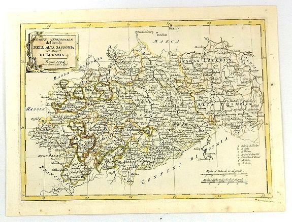 BORGHI, A.,, Parte Meridionale del Circolo Dell’ Alta Sassonia …., antique map, old maps