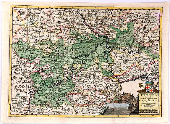 van der Aa, P., L’Archeveche de Treves …. , antique map, old maps