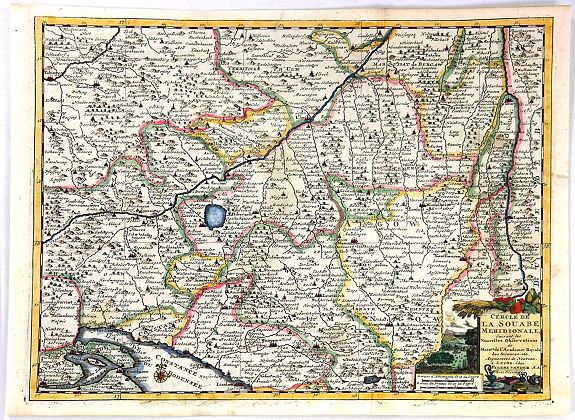 van der Aa, P., Cercle de la Souabe Meridionale …. , antique map, old maps