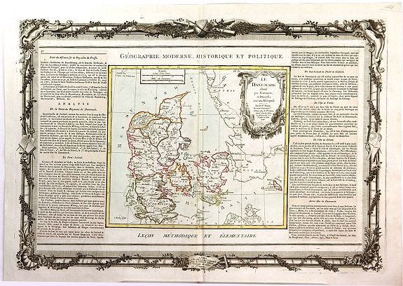 BRION DE LA TOUR, L., Le Danemark Divise par Provinces et Dioceses Sous une Metropole., antique map, old maps