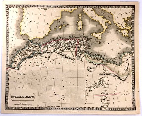 HALL, S., Northern Africa., antique map, old maps