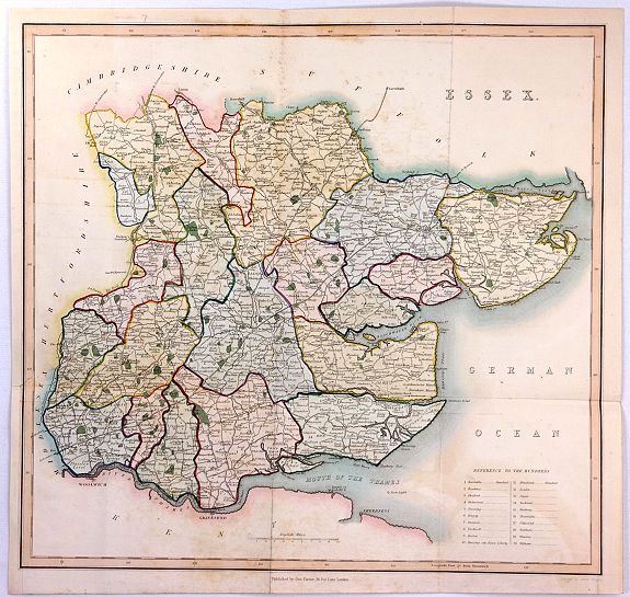 BINGLEY, J., ESSEX, antique map, old maps