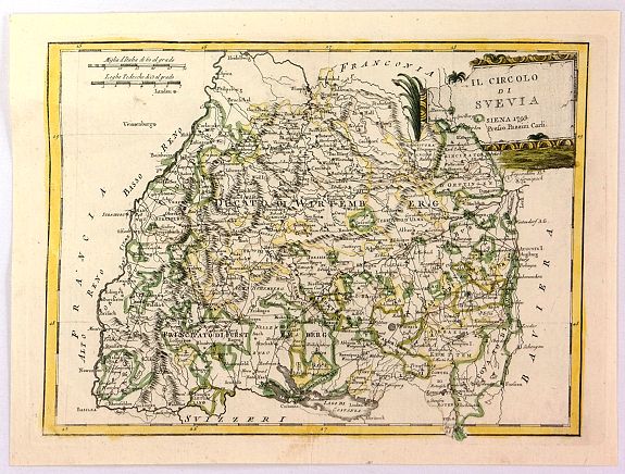 BORGHI, B., Il Circulo di Svevia., antique map, old maps