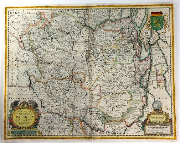 HONDIUS, H., Novissima et Accuratissima Brabantiae Ducatus Tabula., antique map, old maps