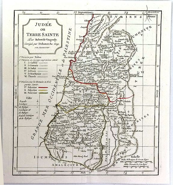 VAUGONDY / DELAMARCHE., Judee ou Terre Sainte., antique map, old maps