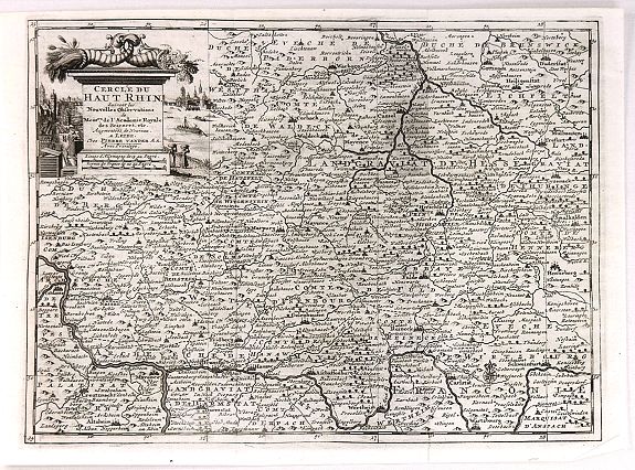 VAN DER AA, P., Cercle du Haut Rhin..., antique map, old maps