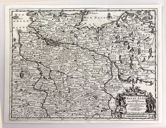 VAN DER AA, P., Cercle de la Basse Saxe., antique map, old maps