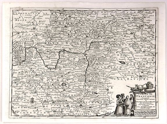 VAN DER AA, P., Cercle de Franconie., antique map, old maps