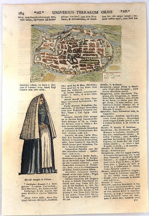 VALEGGIO, F., Metz Antiqua et Precipue Belgra Urbs., antique map, old maps
