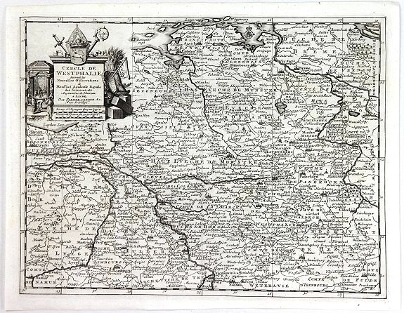 VAN DER AA, P., Cercle de Westphalie., antique map, old maps