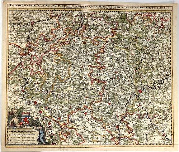 VISSCHER, N., Luxembergensis Ducatus. Tam in Ejusdem Minores Quam Principales Ditiones Peraccurate Distinctus., antique map, old maps