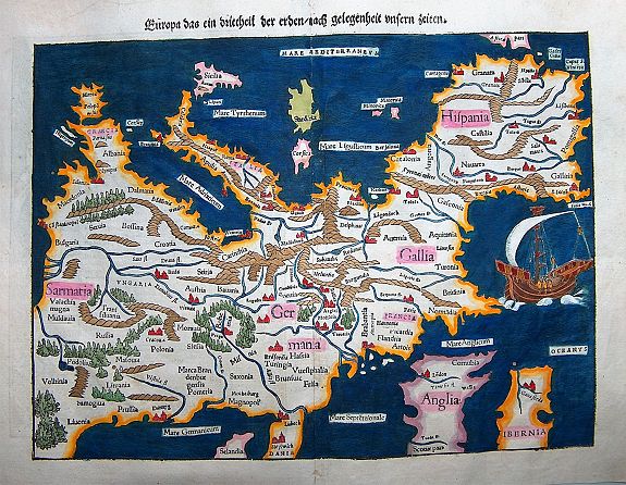MÜNSTER, S., Europa, das ein Drittheil der Erden, nach gelegenheit unsern zeiten., antique map, old maps