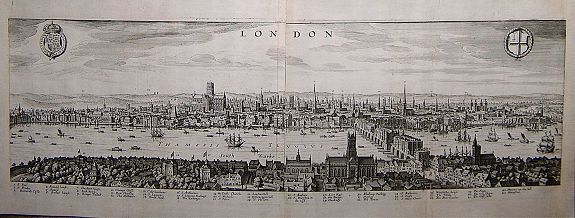 MERIAN, M., London., antique map, old maps
