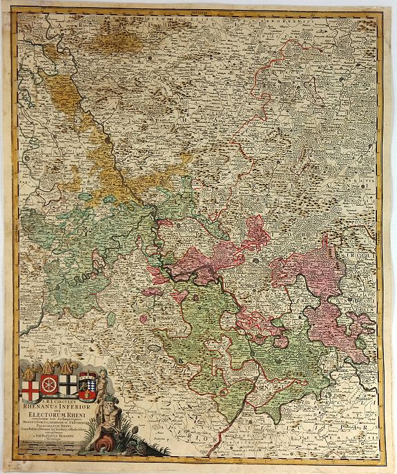 HOMANN, J., S.R.I. Circulus Rhenanus Inferior sive Electorum Rheni., antique map, old maps