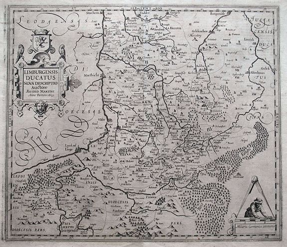 MERCATOR / HONDIUS., Limburgensis Ducatus Nova Descriptio., antique map, old maps