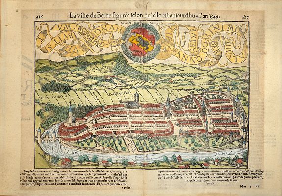 MÜNSTER, S., La ville de Berne L’an 1549., antique map, old maps
