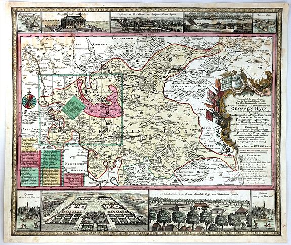 SEUTTER, M., Geographische Abzeichnung der Dioeces Grossen Hayn …, antique map, old maps
