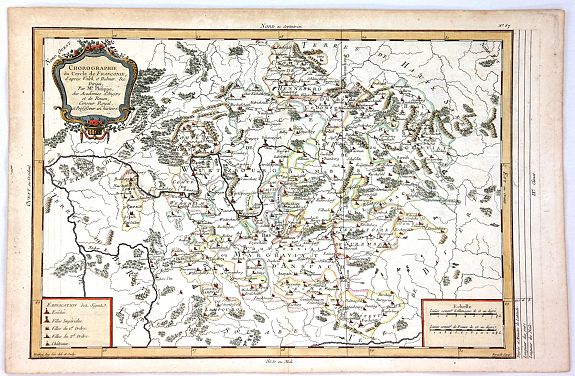 PRETOT, P., Chorographie du Cercle de Franconie D'Apres Valck et Hubner….., antique map, old maps