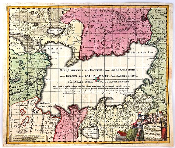 SEUTTER, M., Nova et Accuratissima Maris Caspii.... , antique map, old maps