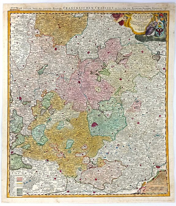 HOMANN HEIRS., Circuli Franconiae Pars Orientalis et Potior... , antique map, old maps