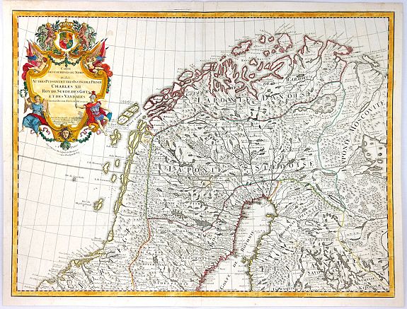 DELISLE, G., Carte des Courones du Nord., antique map, old maps