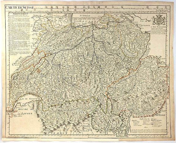 DELISLE / BUACHE., Carte de Suisse., antique map, old maps