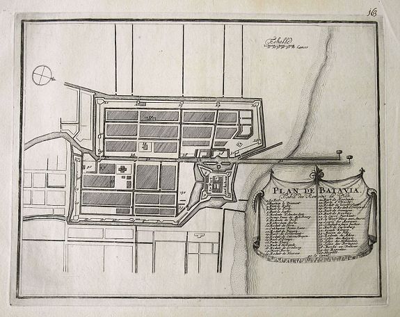 DE FER, N., Plan de Batavia., antique map, old maps