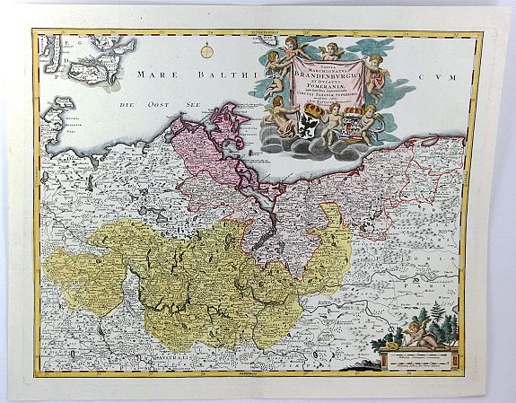 HOMANN, J., Tabula Marchionatus Brandenburgici et Ducatus Pomeraniae..., antique map, old maps