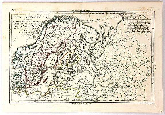 BONNE, R., Le Nord de L’Europe..., antique map, old maps