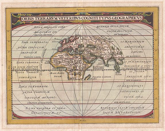 JANSSONIUS, J., Orbis Terrarum Veteribus Cogniti Typus Geographicus., antique map, old maps