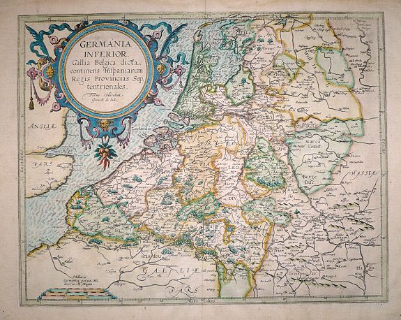 DE JODE, G., Germania Inferior Gallia, Belgica dicta, continens Hispaniarum Regis Provincias Septentrionalis., antique map, old maps