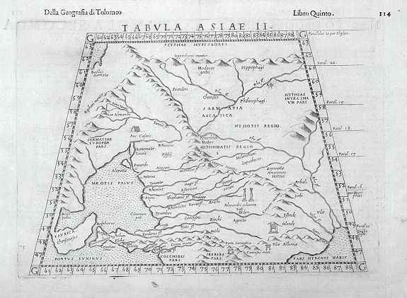 RUSCELLI, G., Tabula Asiae II, antique map, old maps