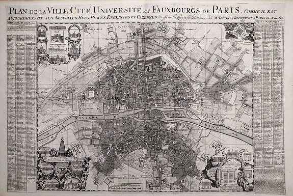 De Fer, N., Plan de la ville, cite universite et fauxbourgs de Paris comme il est jourddhuy. . .. , antique map, old maps