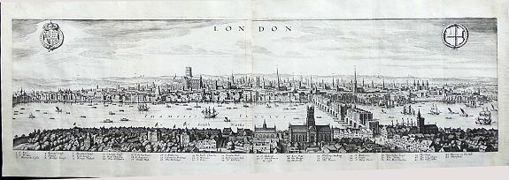 MERIAN, M., London, antique map, old maps
