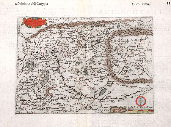 RUSCELLI, G., Di Hungaria et Transilvania tavola novissima., antique map, old maps