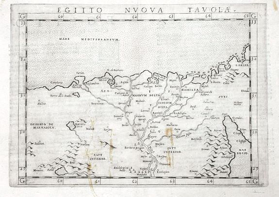 RUSCELLI, G., Egitto Nuova Tavola, antique map, old maps
