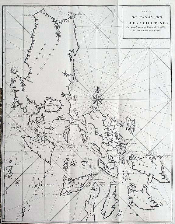 ANSON, G., Carte du Canal des Isles Philippines Par lequel passe le Galion de Manille..., antique map, old maps