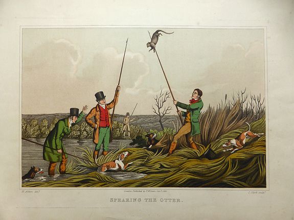 ALKEN, Henry Thomas., 'Spearing The Otter', antique map, old maps