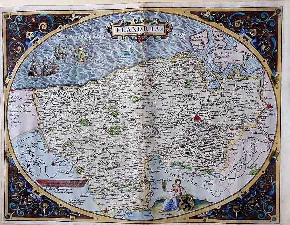 Ortelius, A., Flandria, antique map, old maps