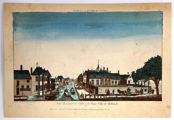 CHEREAU, J., Vue du Canal de Delfi a la Haye Ville de Hollande., antique map, old maps