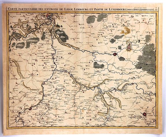 FRICX, E., Carte Particuliere des Environs de Liege, limbourg et Partie de Luxembourg, antique map, old maps