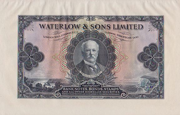 Waterlow & Sons Ltd. , Banknotes - Share certificates printers samples., antique map, old maps