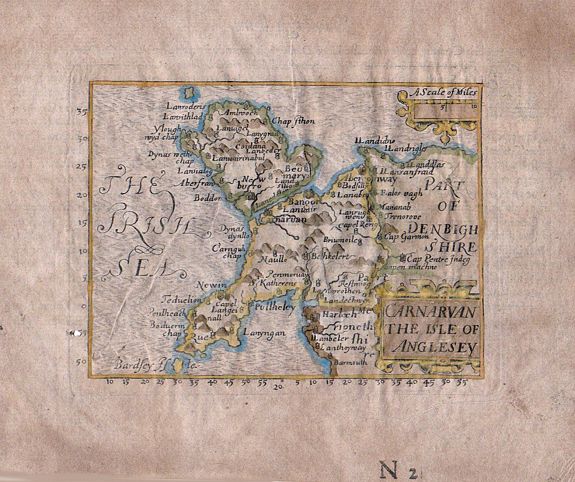 BILL, John, Carnarvan The Isle of Anglesey., antique map, old maps