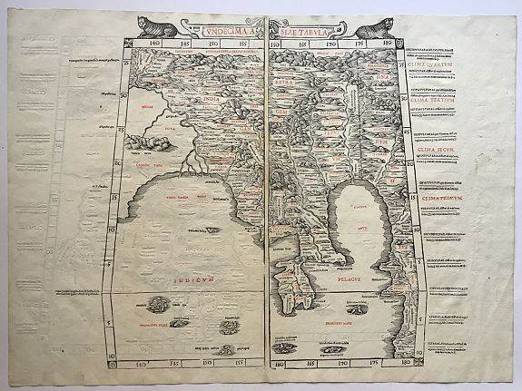 SYLVANUS, B., Undecima Asiae Tabula., antique map, old maps