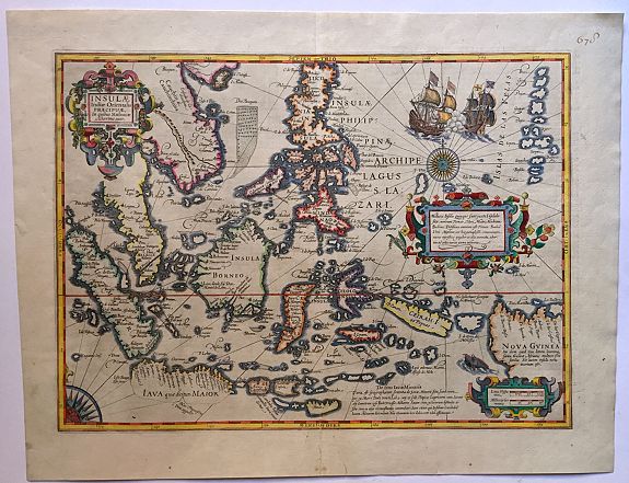 HONDIUS, J., Insulae Indiae Orientalis Praecipuae, In quibus Moluccae celeberrimae sunt, antique map, old maps