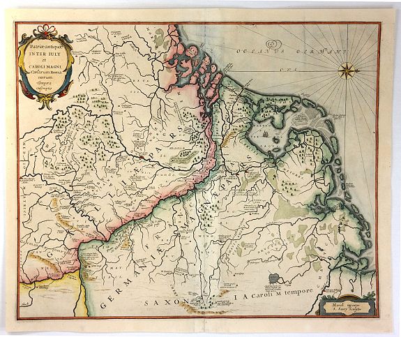 JANSSONIUS, J., Patriae Antiuae Inter Iuly et Caroli Magni Caesarium Romanorum Tempora Descriptio, antique map, old maps