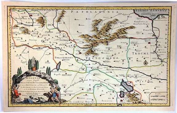 SANSON, N., Galatia Cujus Populi Tolistobogi, Tectosages, Trocmi Mox Provincia sub Romani, antique map, old maps